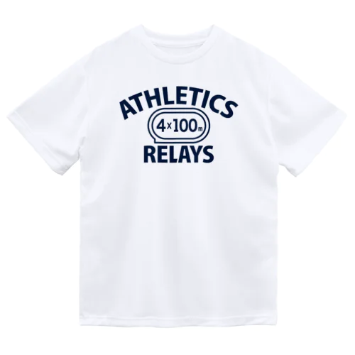 4×100mリレー・リレー競走・400メートルリレー走・グッズ・オリジナル・デザイン・Tシャツ・陸上部・男子・女子・美男子・美女・かっこいい・かわいい・選手・400mR・4継・四継・よんけい・入賞・応援 ドライTシャツ