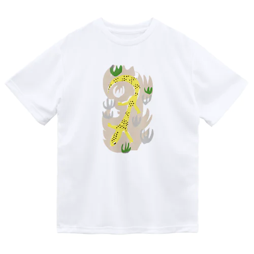 ヒョウモントカゲモドキくんと草 ドライTシャツ