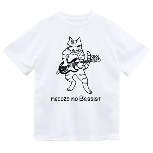 【new】necoze no Bassist （猫背のベーシスト）黒線ver. ドライTシャツ