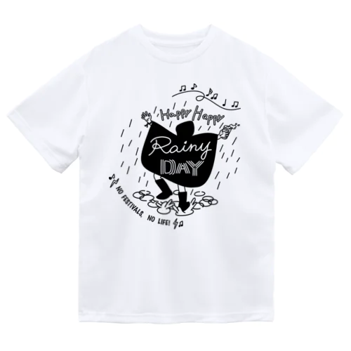 【new】Happy Happy Rainy DAY(ハッピーハッピーレイニーデー)黒線ver. ドライTシャツ