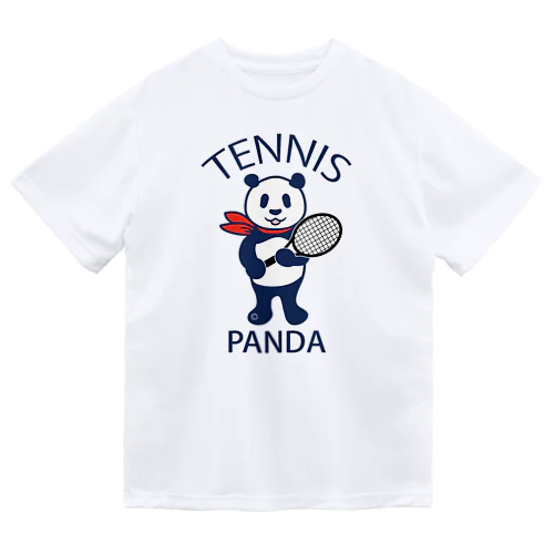 パンダ・テニス・全身・イラスト・ラケット・TENNIS・アイテム・デザイン・ガット・スポーツ・Tシャツ・サーブ・かっこいい・かわいい・選手・画像・ボール・王子・絵・オリジナル（C） ドライTシャツ