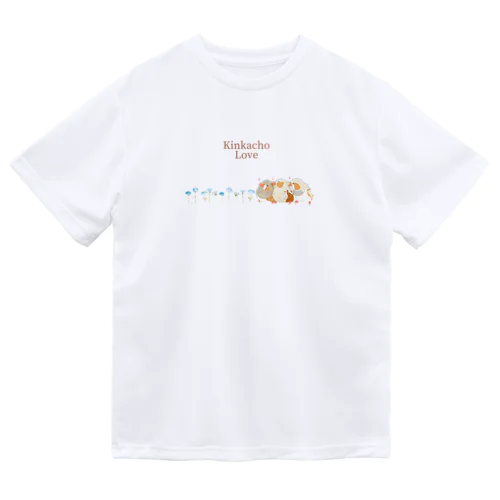 キンカチョウのネモフィラデザイン ドライTシャツ