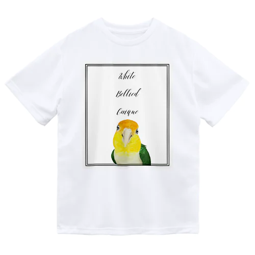 056 シロハラインコ シンプルフレーム ドライTシャツ