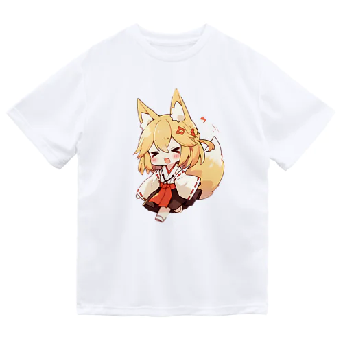 ミコン (Mikon) ver.4　狐の神様、きつね、キツネ ドライTシャツ