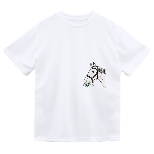 あし毛のモグモグ馬 Dry T-Shirt