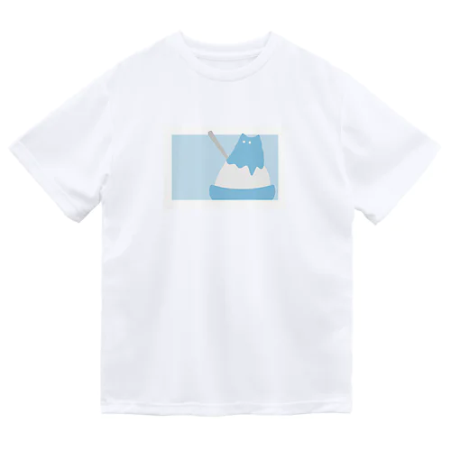 かき氷猫-ブルーハワイ ドライTシャツ