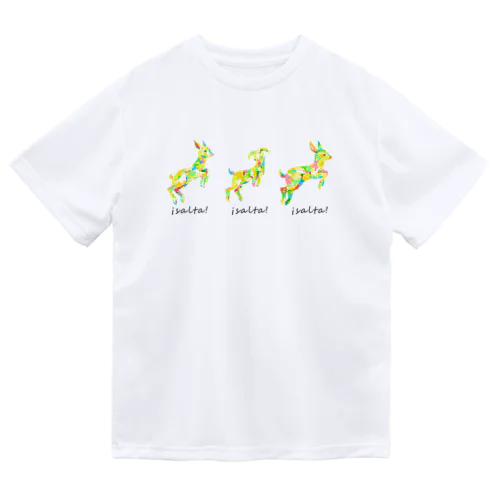 跳びまわるカラフルな子やぎ ドライTシャツ