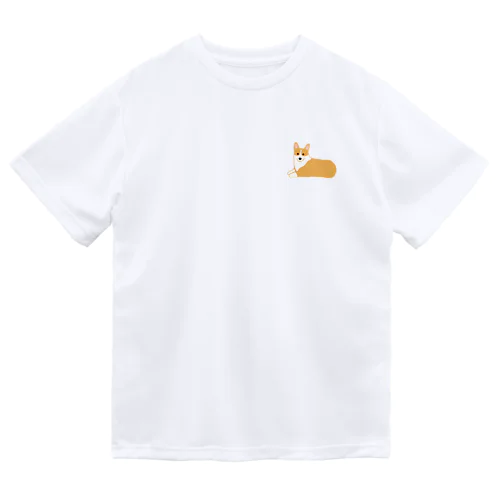 コーギーふせ(ワンポイント) ドライTシャツ