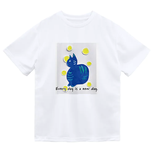 Cat blue  ドライTシャツ