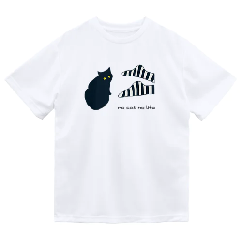 黒猫と靴下 Dry T-Shirt