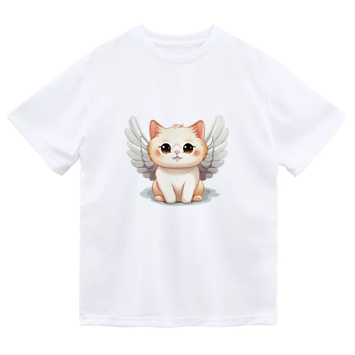 可愛いねこ天使 ドライTシャツ