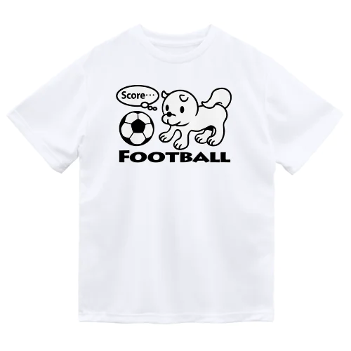 柴犬わんこ・サッカー・ワンちゃんFootball・イラスト・デザイン・かわいい・サッカーボール・キャラクター・犬・Dog・アイテム・グッズ・オリジナル（C） ドライTシャツ