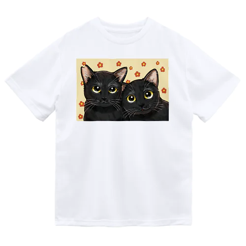 双子の黒猫 ドライTシャツ