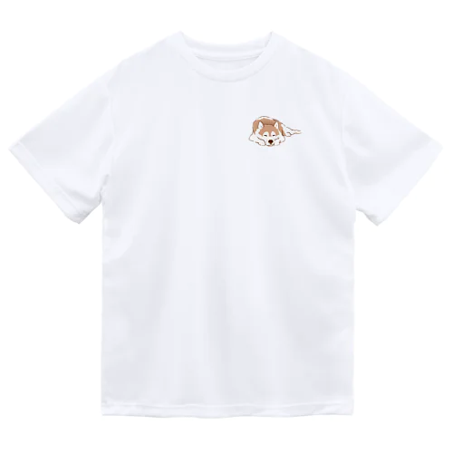 チョコカラー　眠るハスキー　 Dry T-Shirt