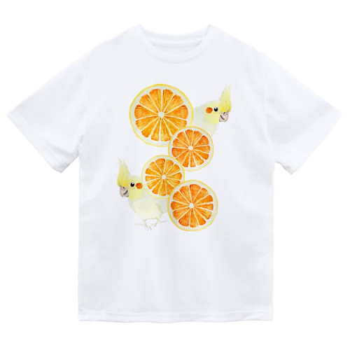 061 オカメインコと柑橘C ドライTシャツ
