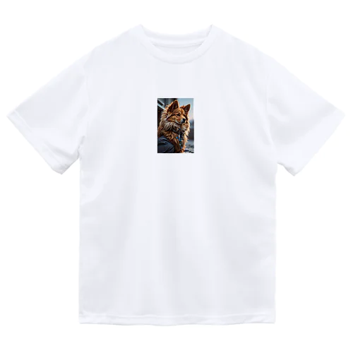 凛々しい犬 ドライTシャツ