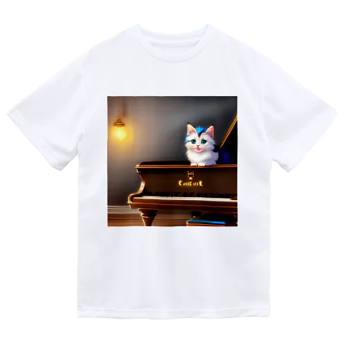 子猫ピアニスト-2 ドライTシャツ