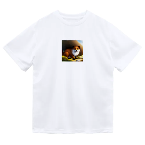 ふわふわもこもこなオコジョ Dry T-Shirt