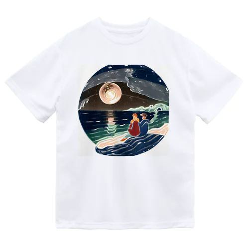 夜の海 ドライTシャツ