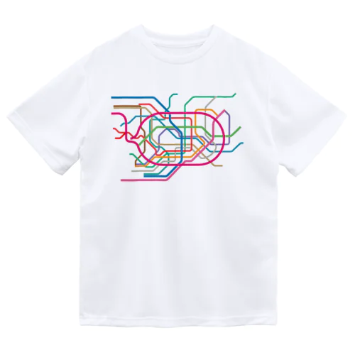 東京地下鉄路線図-東京メトロ路線図 ROUTE MAP TOKYO METROPOLITAN AREA- ドライTシャツ