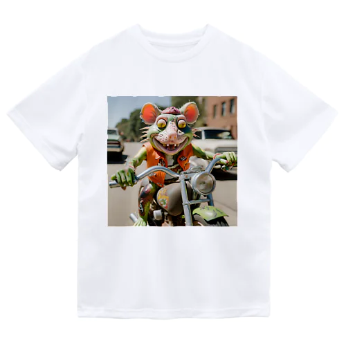 バイクに乗ったラットフィンク ドライTシャツ