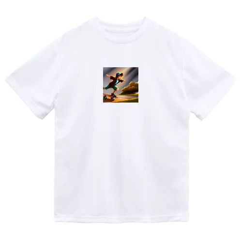 スケートボードの男の子 Dry T-Shirt