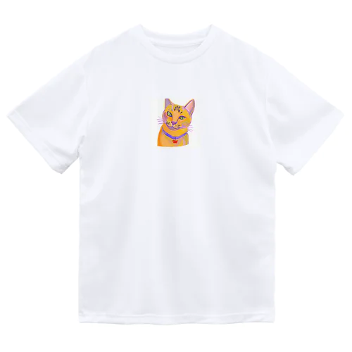 鮮やかな凛々しい猫さんのイラストグッズ ドライTシャツ