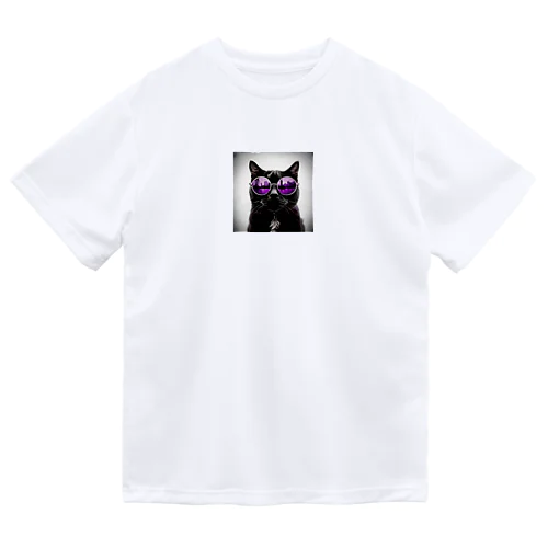 黒猫紫サングラス Dry T-Shirt