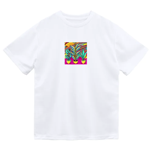 ヴィヴィッド植物 ドライTシャツ