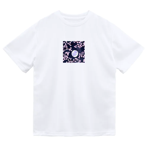 夜桜 ドライTシャツ