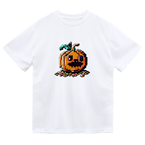 ドット絵のハロウィンかぼちゃのおばけ ドライTシャツ