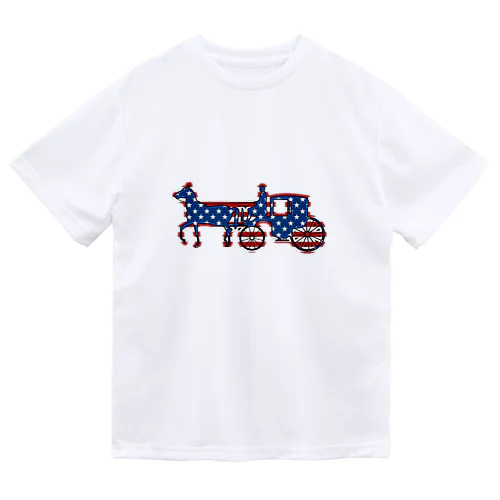 馬車　Flag of the United States ドライTシャツ