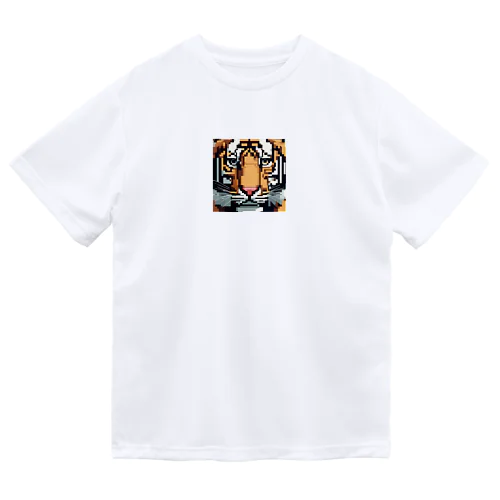 ドット絵で描かれた虎のアップ画像のプレミアムグッズ Dry T-Shirt