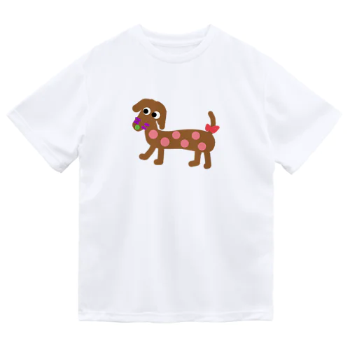 茶色い犬 ドライTシャツ