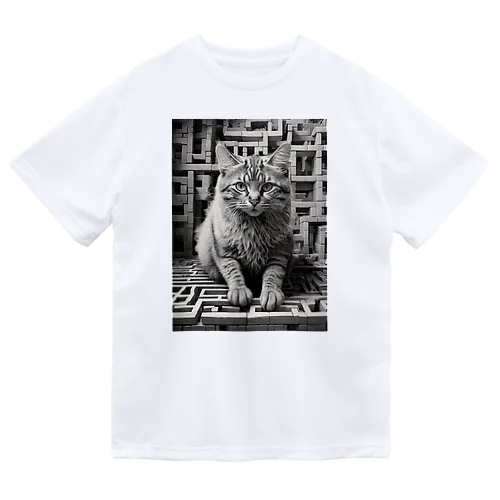 Cat lost in a maze ドライTシャツ