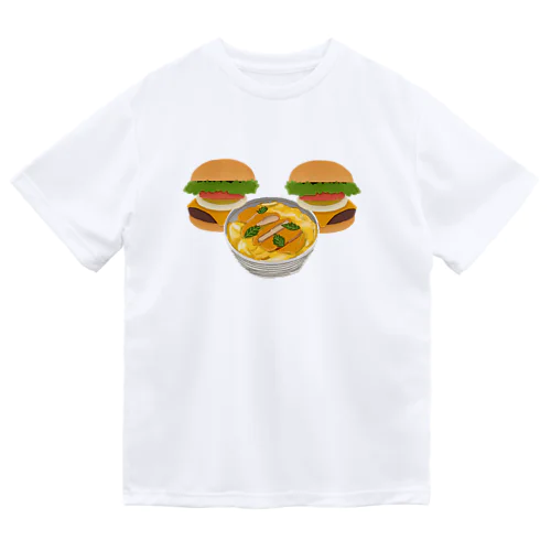 かつ丼とハンバーガー２個 Dry T-Shirt