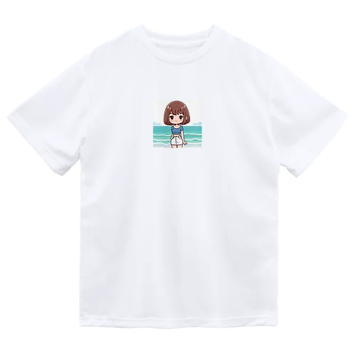 海辺のかわいい女の子③ ドライTシャツ