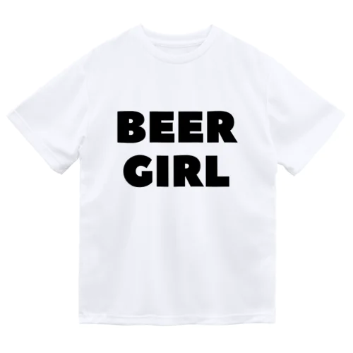 ビールガール_黒字(透過) ドライTシャツ