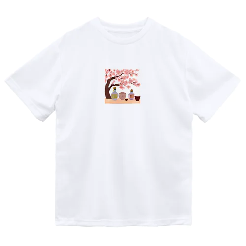 桜の下で花見酒 Dry T-Shirt