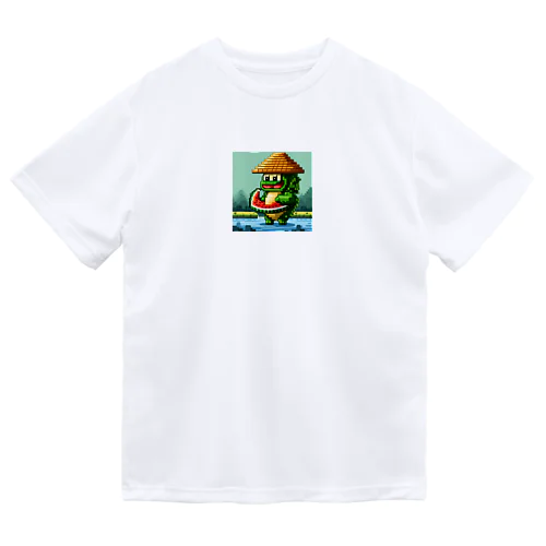 スイカを食べる亀　ピクセルアート Dry T-Shirt