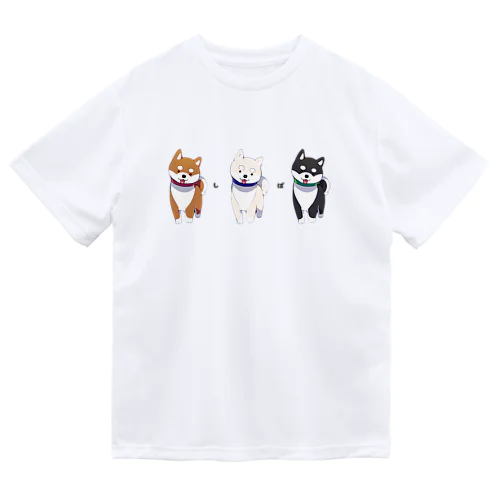 3色柴犬 ドライTシャツ