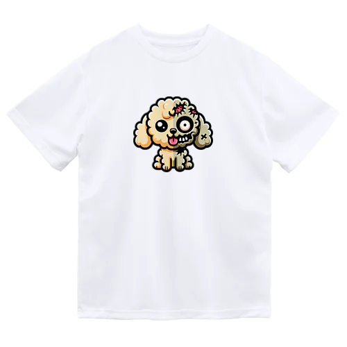 かわいいトイプードルグッズ　ゾンビ化 ドライTシャツ