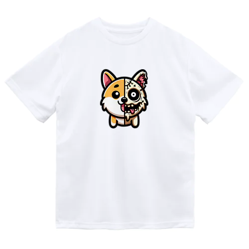 かわいい芝犬グッズ　ゾンビ化 ドライTシャツ