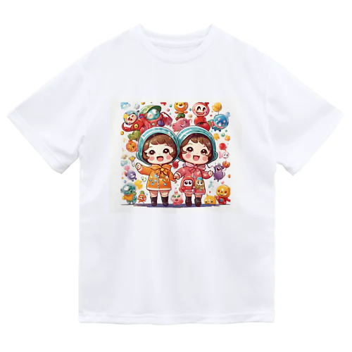 かわいい双子 ドライTシャツ