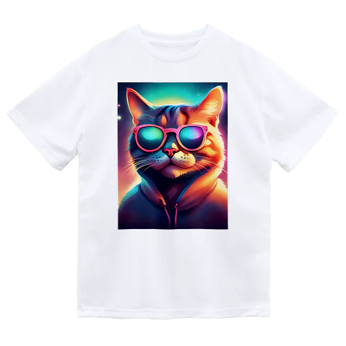 サングラスをしている猫 ドライTシャツ