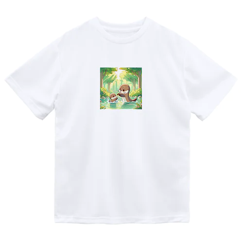 カワウソ親子 Dry T-Shirt