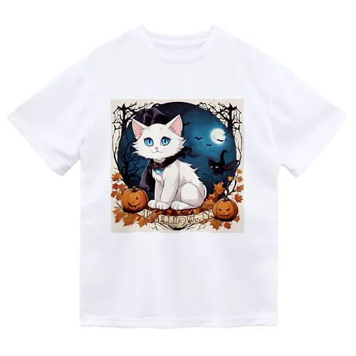 ハロウィンの白猫08 ドライTシャツ