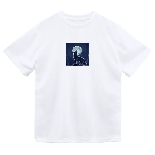 月夜に吠える狼 Dry T-Shirt