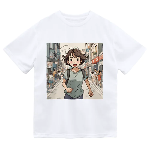 走る元気な女の子 Dry T-Shirt