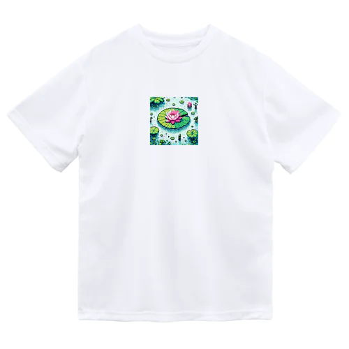 ハスの葉と花びら Dry T-Shirt